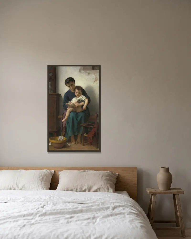 Storasyster av William Bouguereau inramad på en vägg