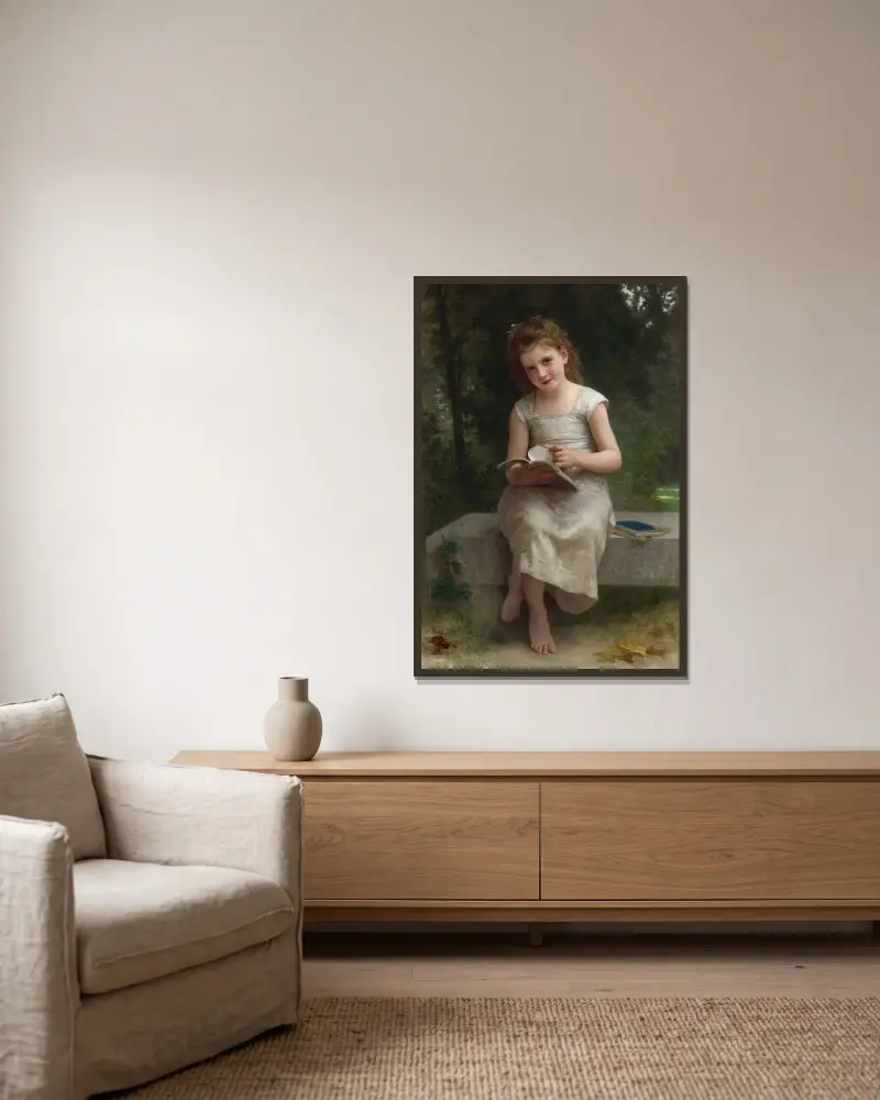 La Liseuse, William Bouguereau w ramie na ścianie