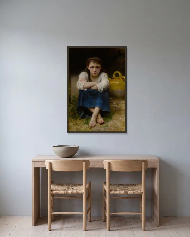 La sérieuse, William Bouguereau w ramie na ścianie