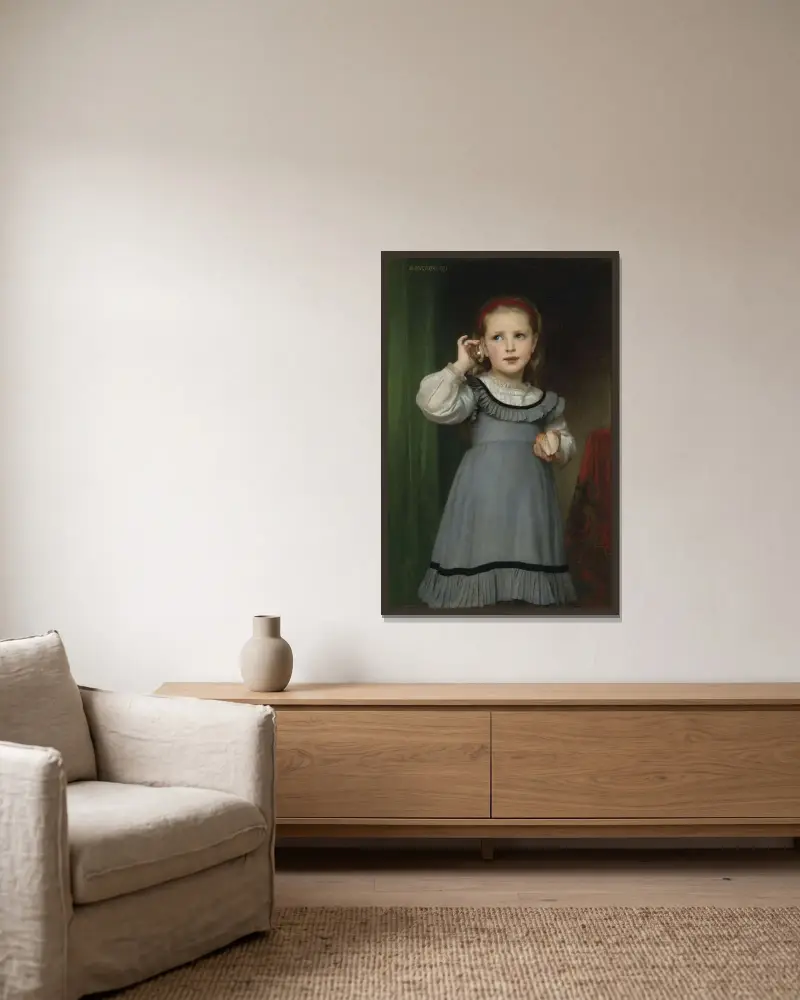 Havets ljud av William Bouguereau inramad på en vägg