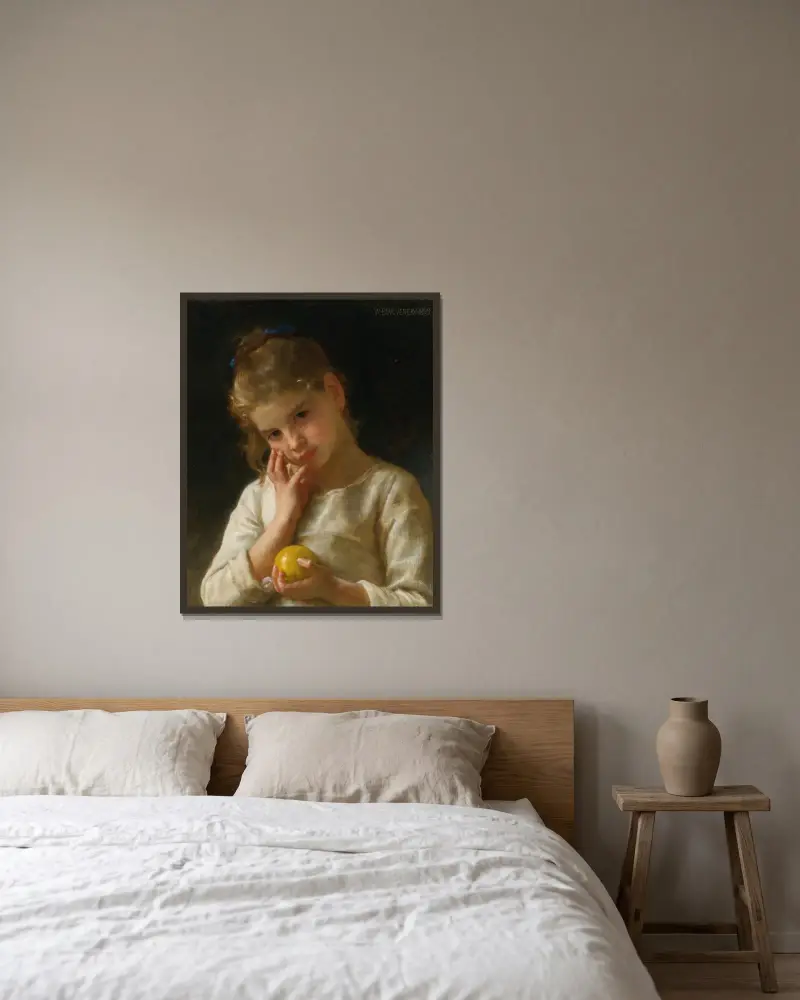 Le Citron av William Bouguereau inramad på en vägg
