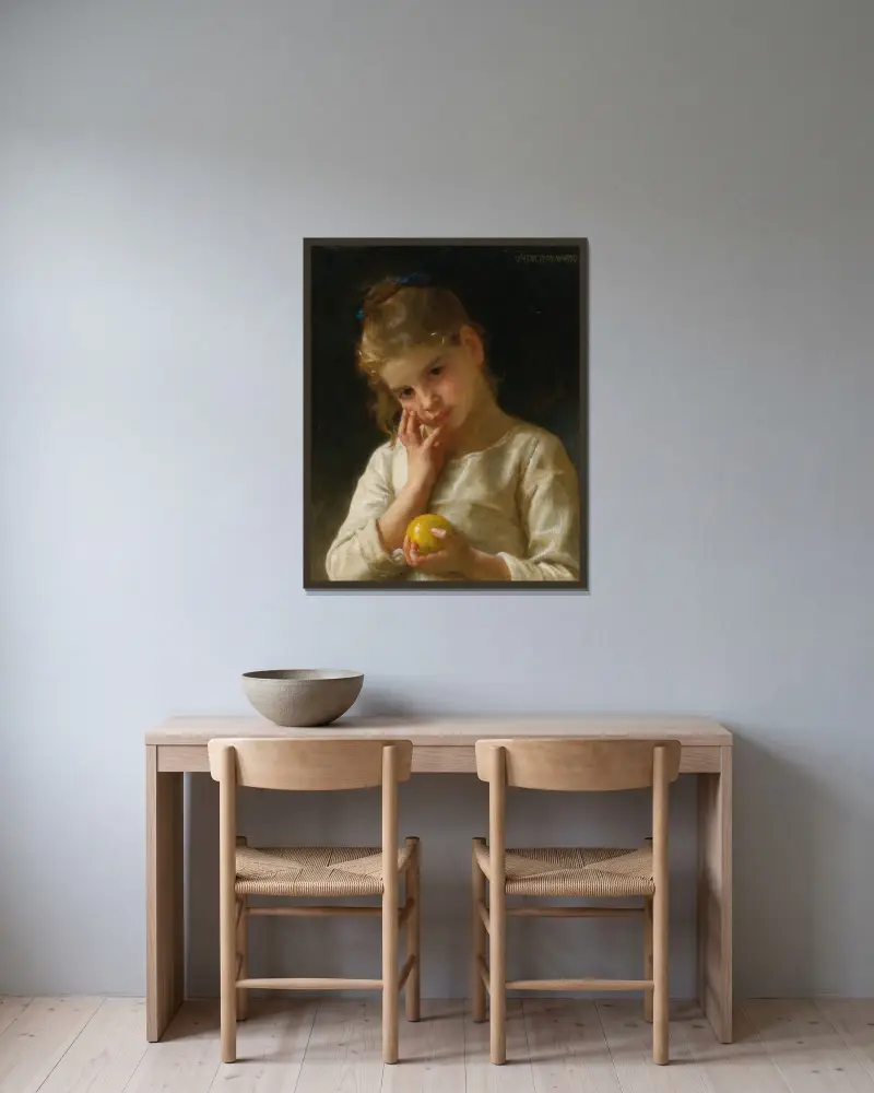 Le Citron av William Bouguereau inramad på en vägg
