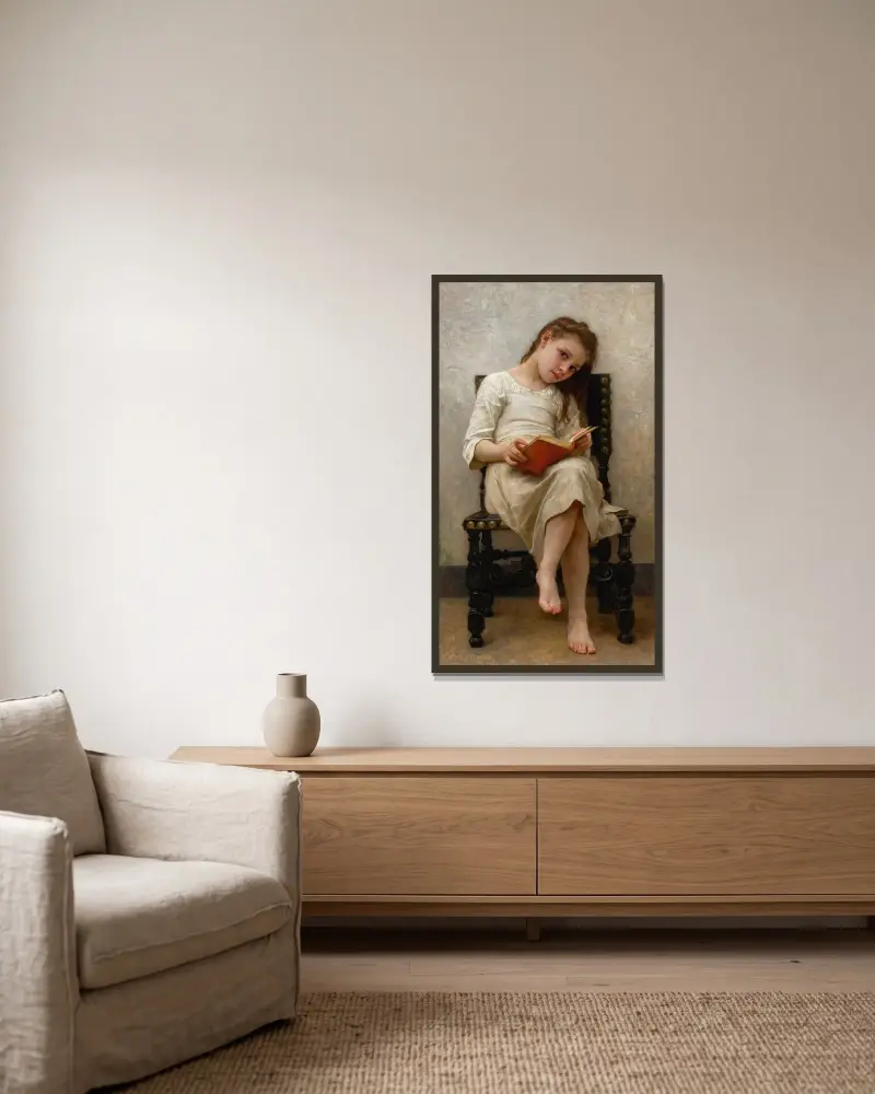 Le Livre De Prix av William Bouguereau inramad på en vägg