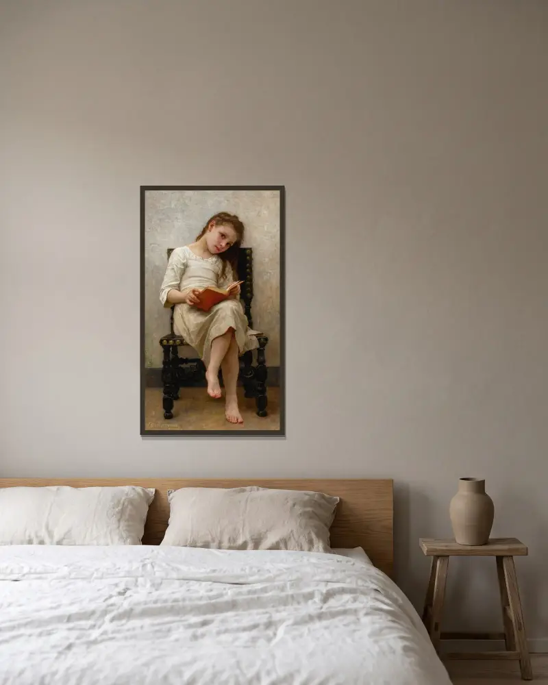 Le Livre De Prix av William Bouguereau inramad på en vägg