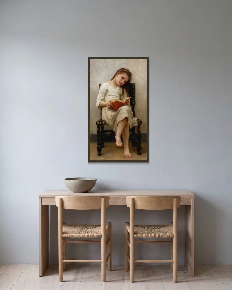 Le Livre De Prix av William Bouguereau inramad på en vägg
