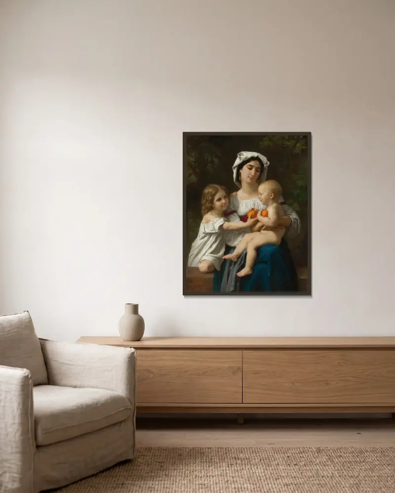 Apelsinerna av William Bouguereau inramad på en vägg