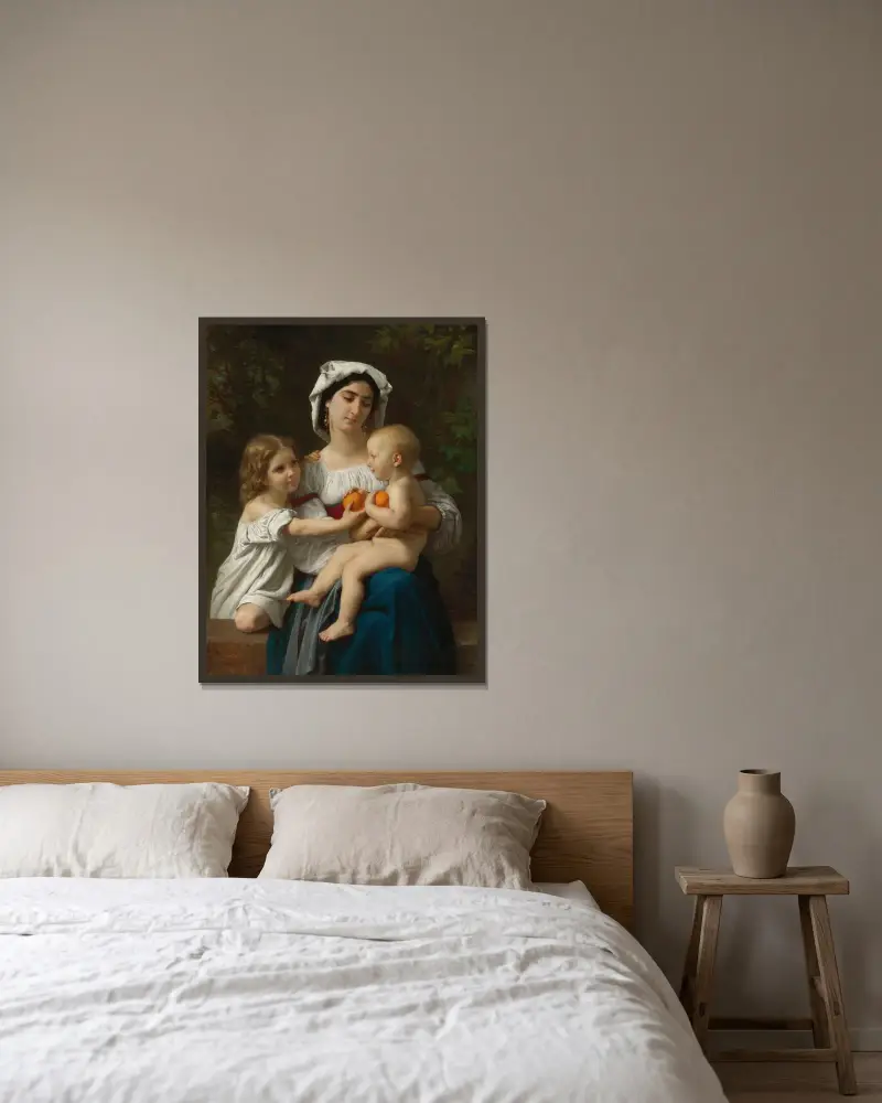 Apelsinerna av William Bouguereau inramad på en vägg