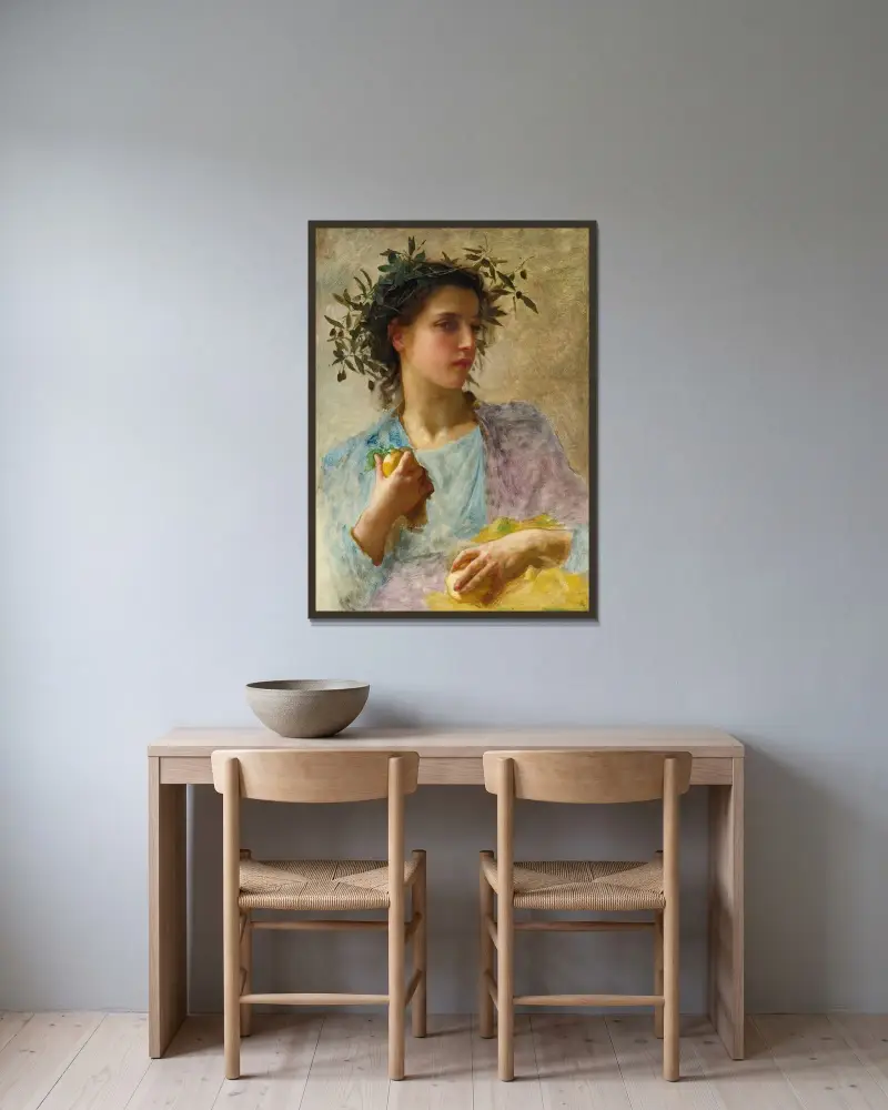 Sommaren av William Bouguereau inramad på en vägg