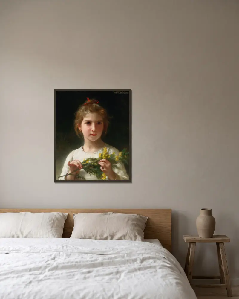 Mimosa, William Bouguereau w ramie na ścianie