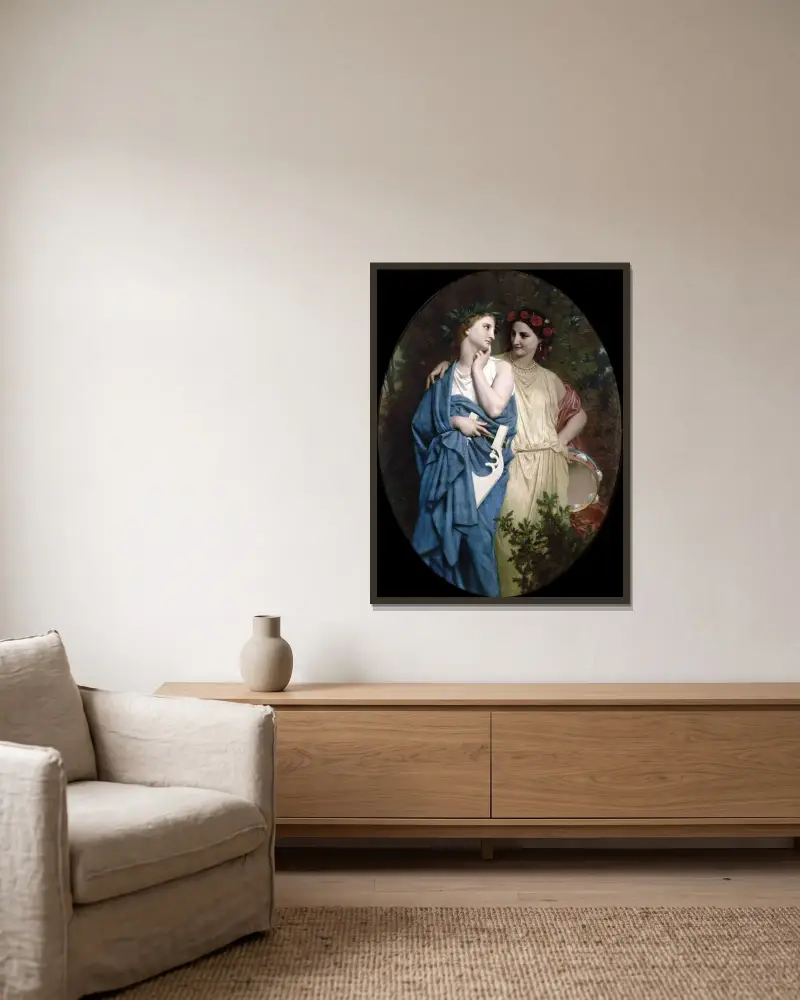 Philomela and Procne av William Bouguereau inramad på en vägg