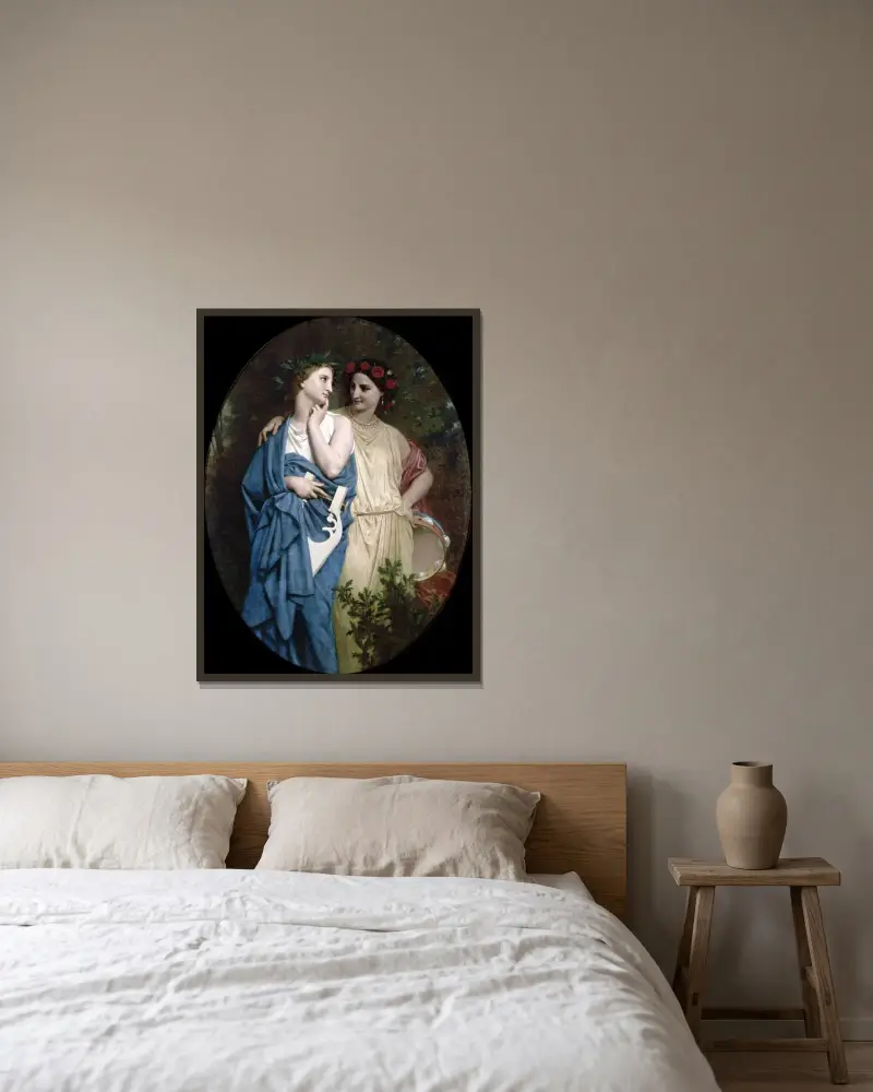 Philomela and Procne av William Bouguereau inramad på en vägg