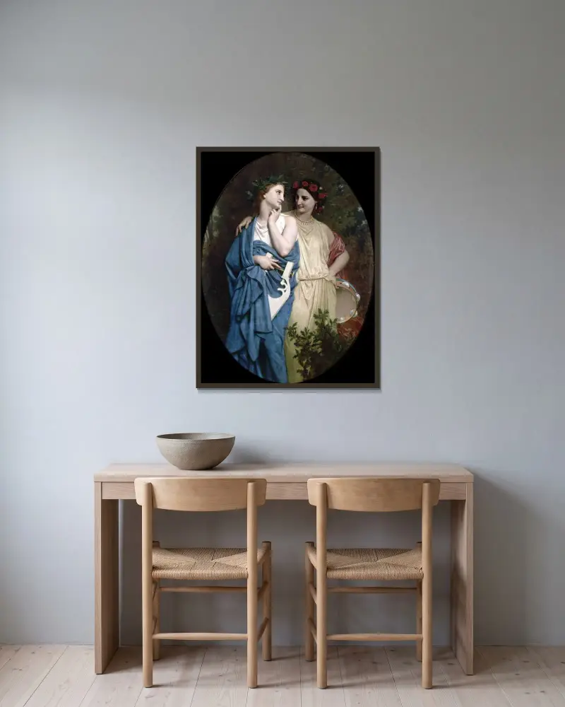 Philomela and Procne av William Bouguereau inramad på en vägg