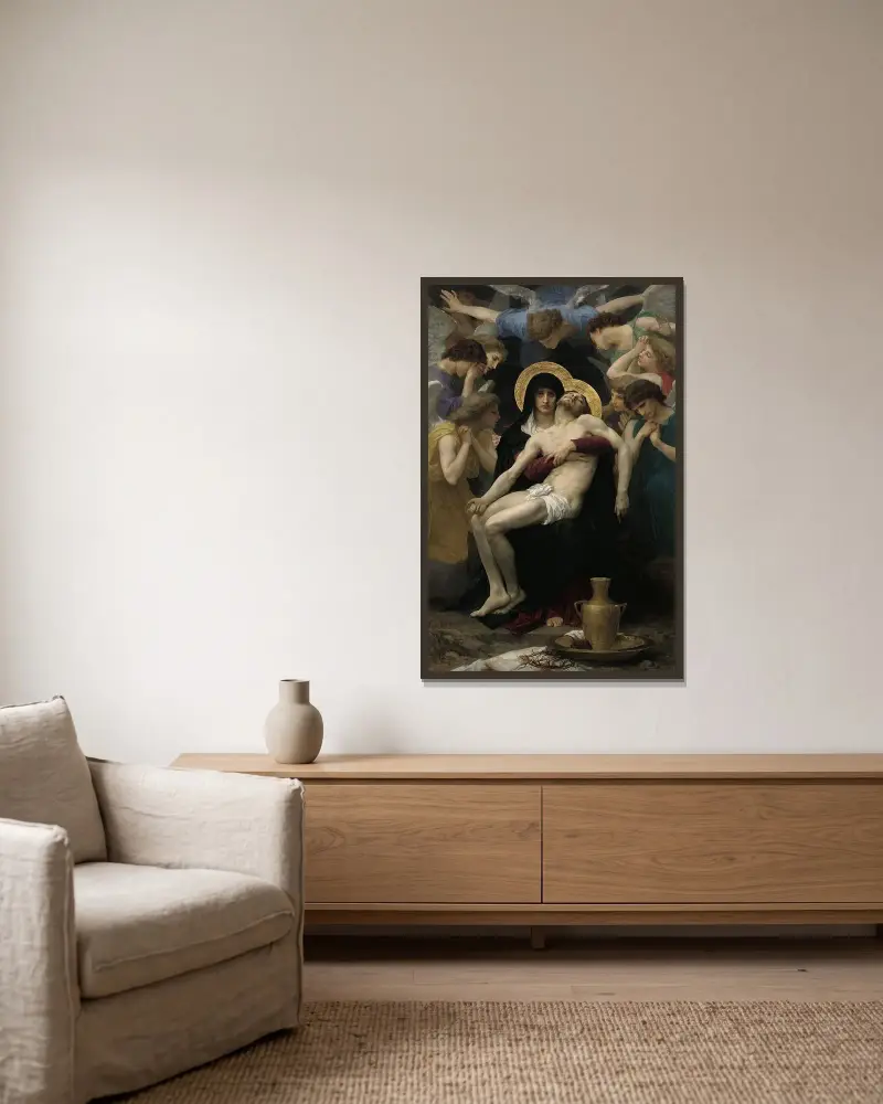 Pieta, William Bouguereau w ramie na ścianie