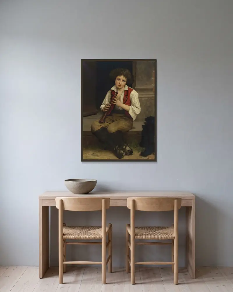 Pifferaro av William Bouguereau inramad på en vägg