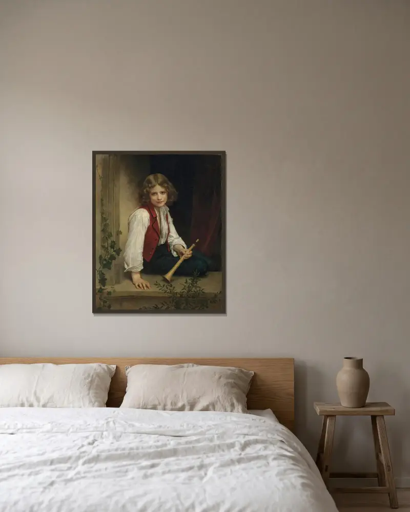 Pifferaro av William Bouguereau inramad på en vägg