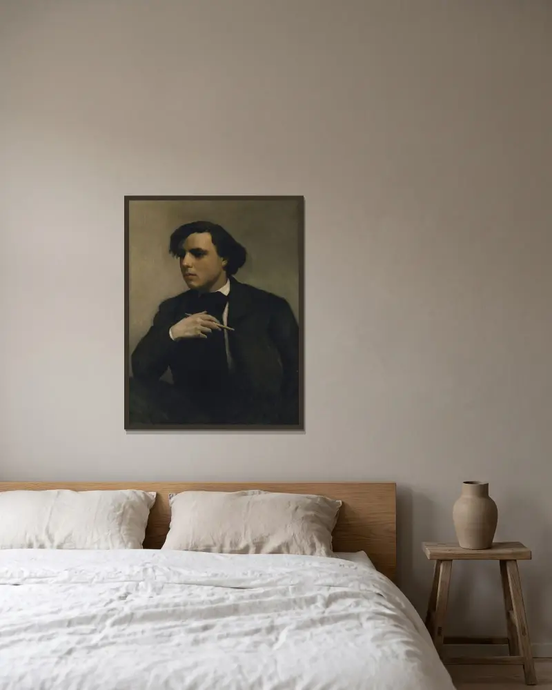 Porträtt av Ferdinand Chaigneau av William Bouguereau inramad på en vägg