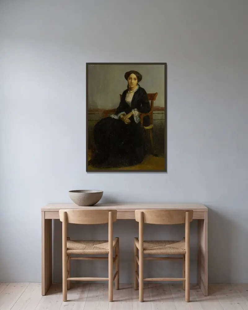 Porträtt av Céline Geneviève av William Bouguereau inramad på en vägg