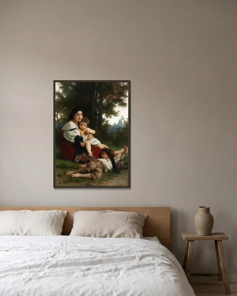 Odpočinek, William Bouguereau v rámu na stěně