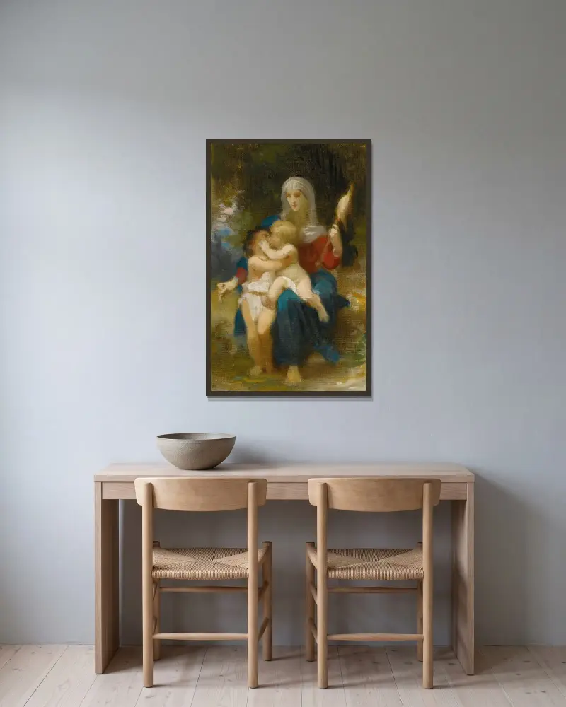 Study For Sainte Famille von William Bouguereau gerahmt an einer Wand