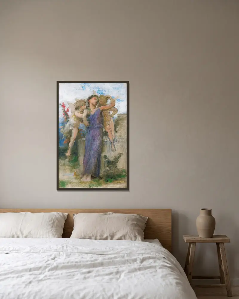 Ömma ord av William Bouguereau inramad på en vägg