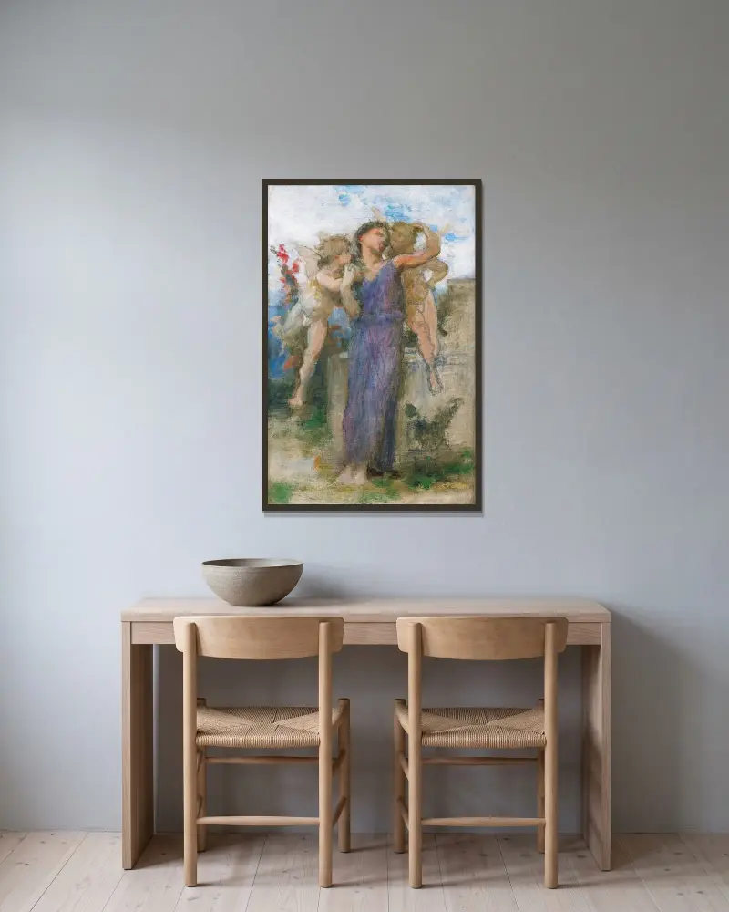 Ömma ord av William Bouguereau inramad på en vägg