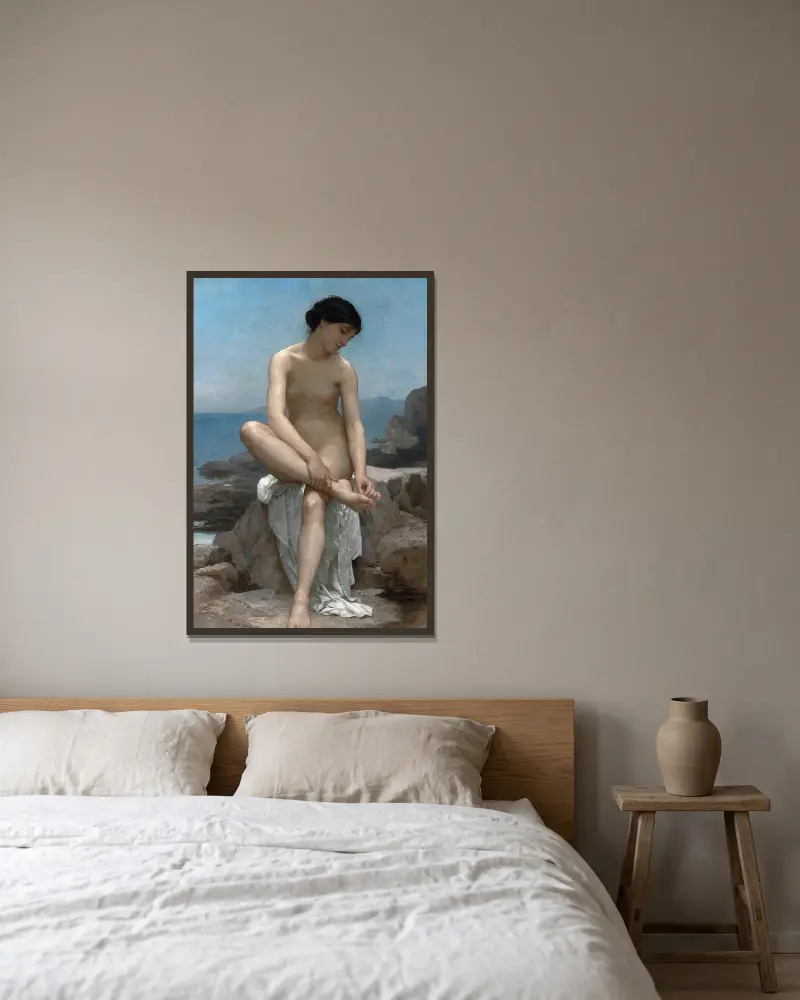 Koupající se, 1879, William Bouguereau v rámu na stěně