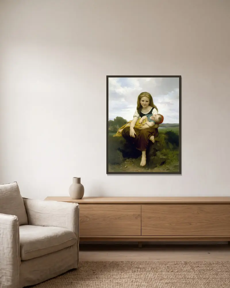 Storasystern, William Bouguereau v rámu na stěně