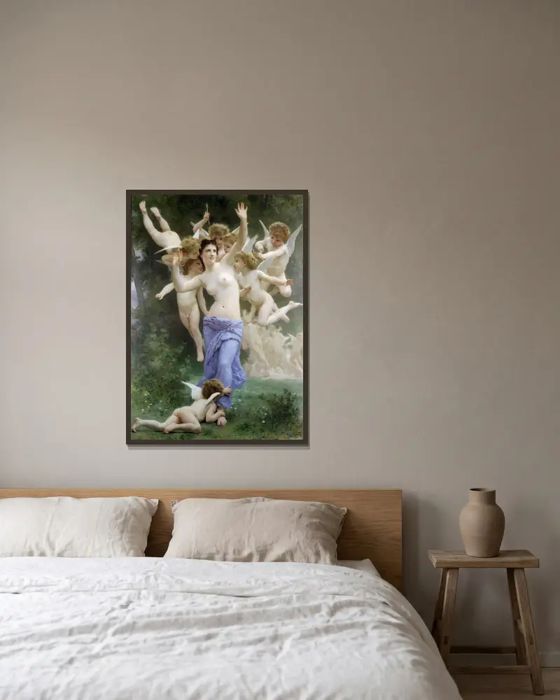 Die Invasion von William Bouguereau gerahmt an einer Wand