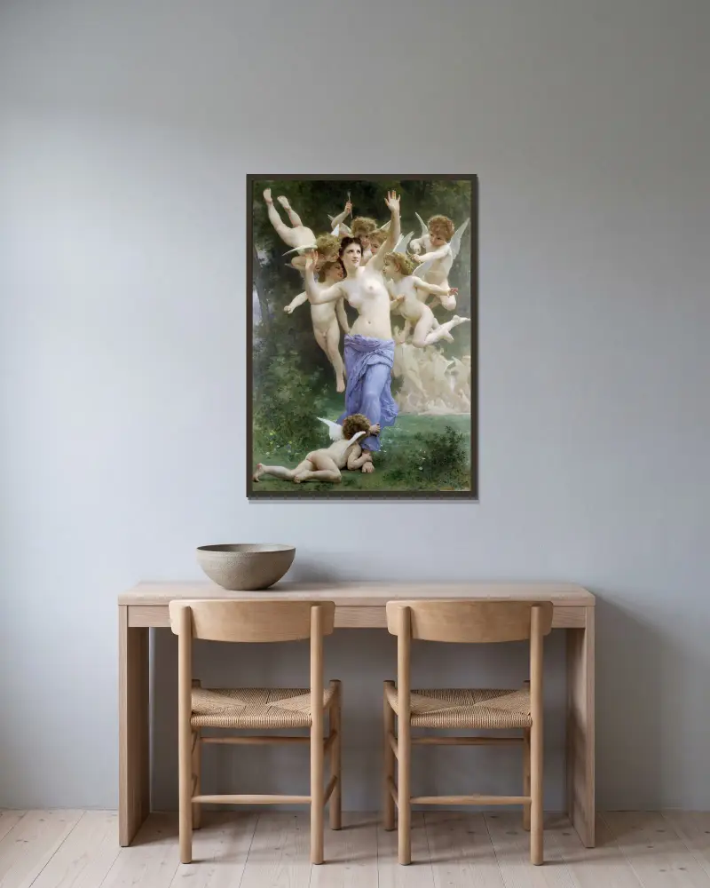 Die Invasion von William Bouguereau gerahmt an einer Wand