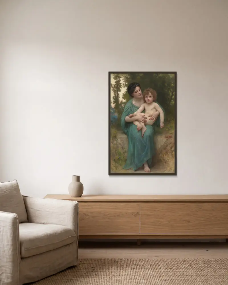 Den yngre brodern av William Bouguereau inramad på en vägg