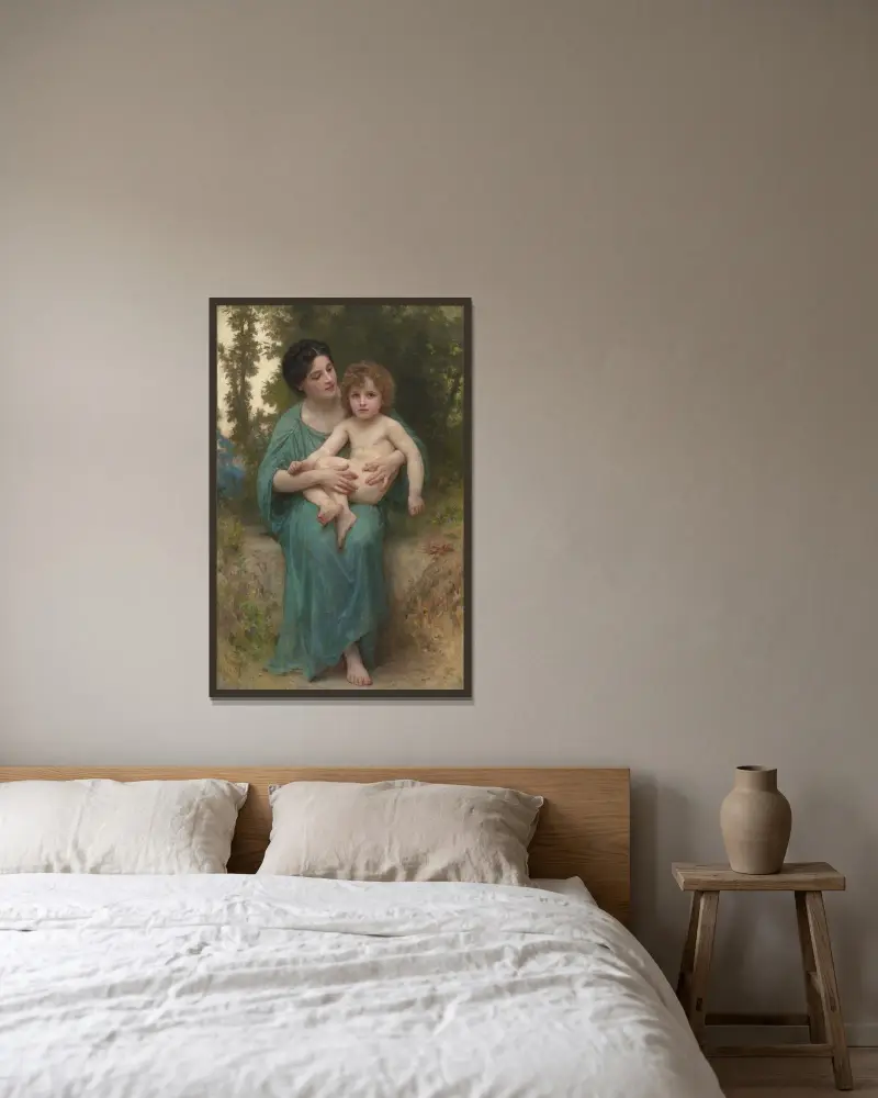 Den yngre brodern av William Bouguereau inramad på en vägg
