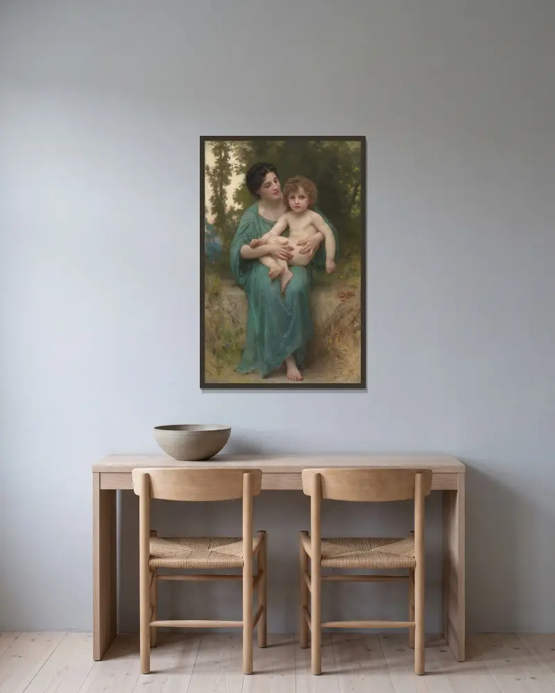 Den yngre brodern av William Bouguereau inramad på en vägg