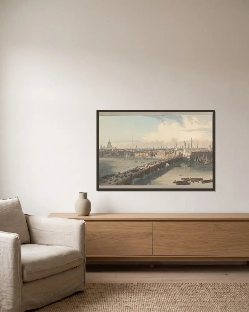 London Bridge von William Daniell gerahmt an einer Wand