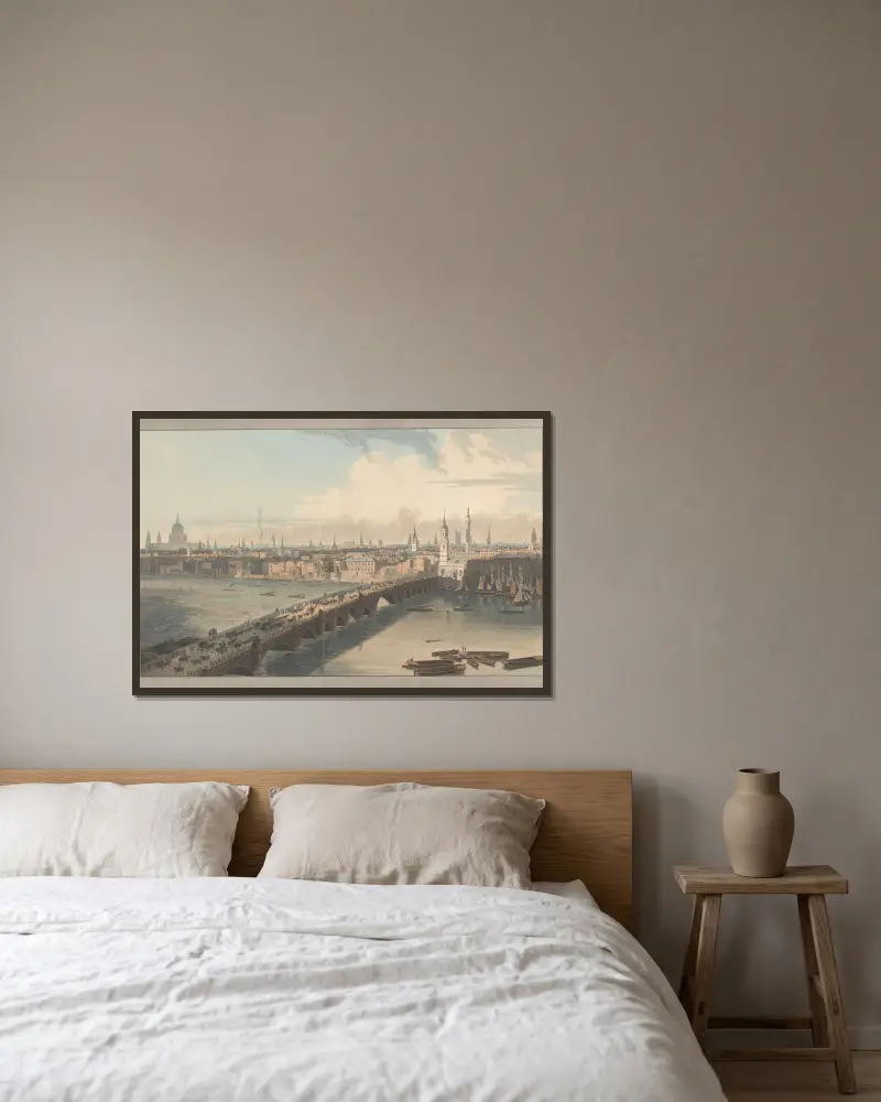 London Bridge von William Daniell gerahmt an einer Wand