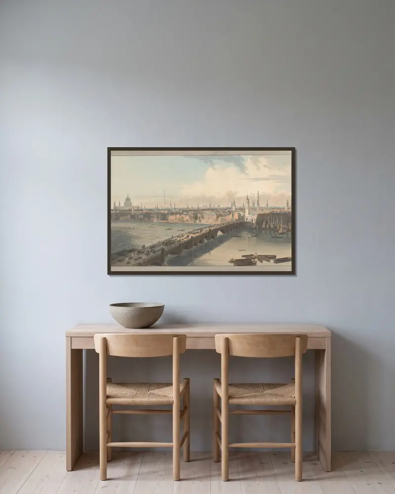 London Bridge von William Daniell gerahmt an einer Wand