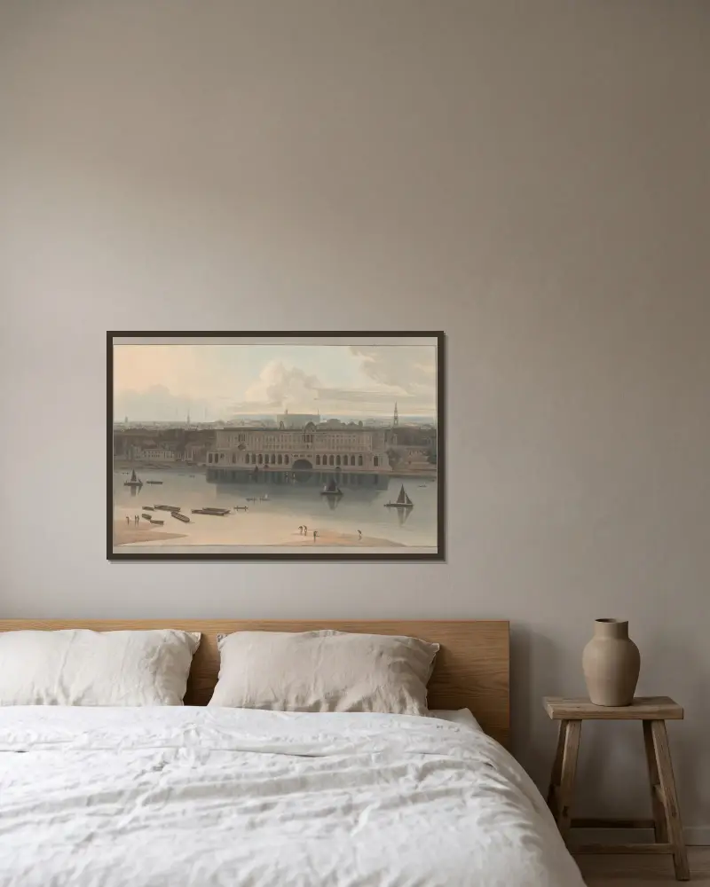 Somerset House von William Daniell gerahmt an einer Wand