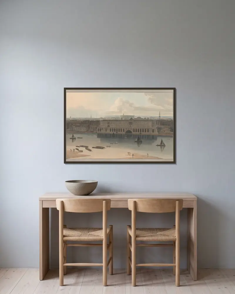 Somerset House von William Daniell gerahmt an einer Wand