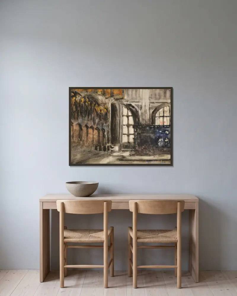 Studie, Nr. 6 von Sir William Eden gerahmt an einer Wand
