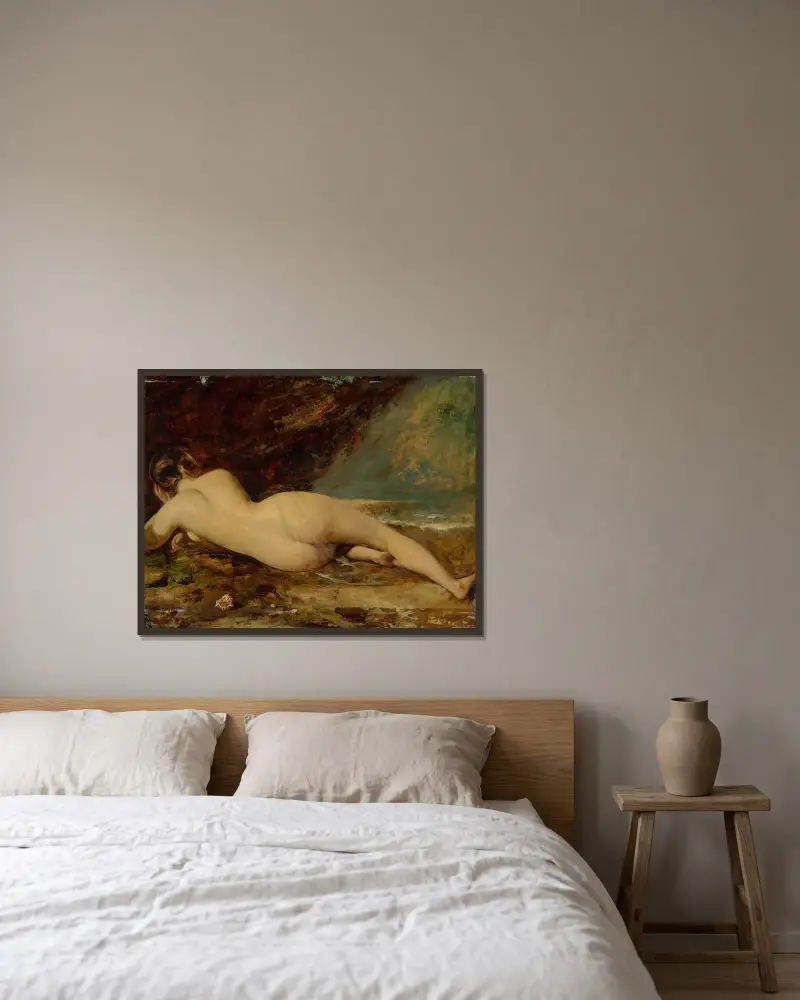 Ariadne av William Etty inramad på en vägg
