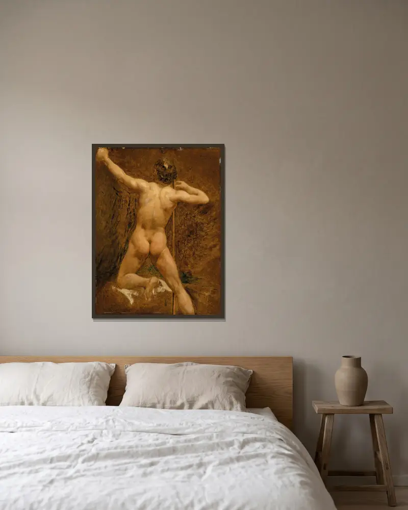 Männlicher Akt – Nr. 1 von William Etty gerahmt an einer Wand