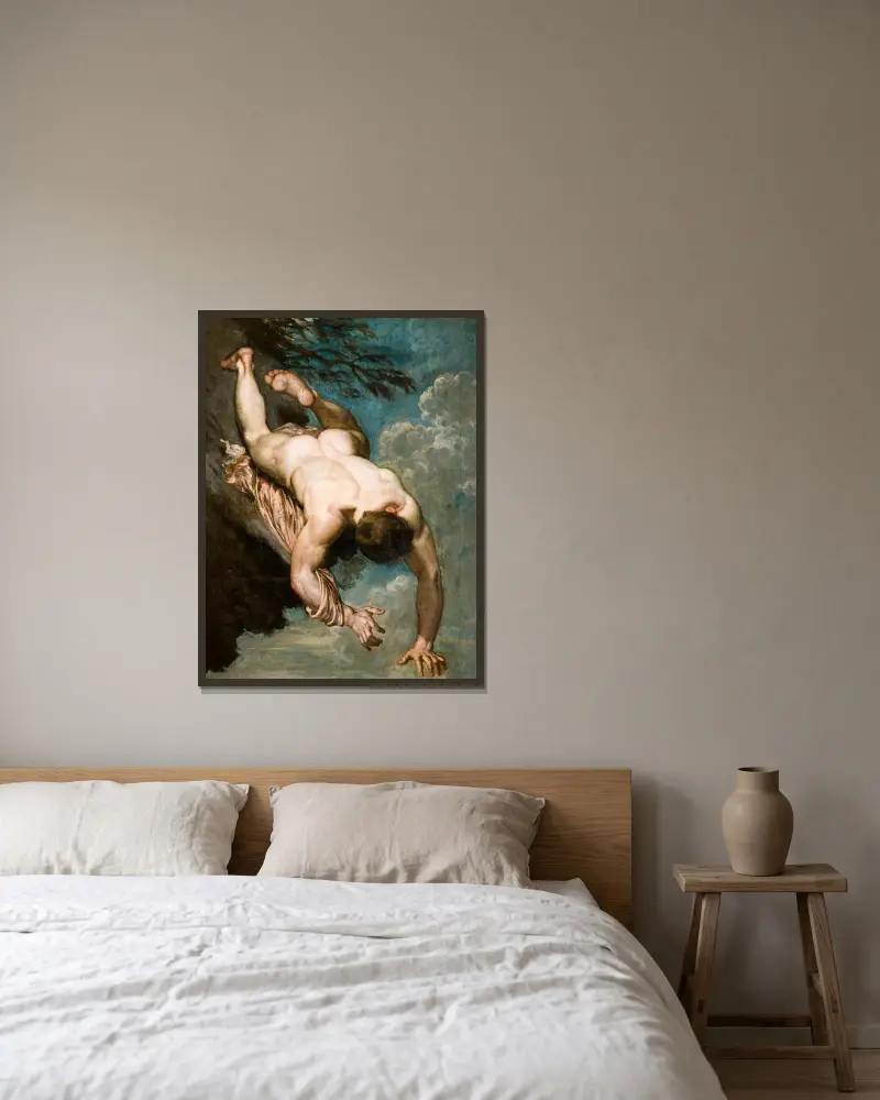 Manlius strącony ze skały, William Etty w ramie na ścianie
