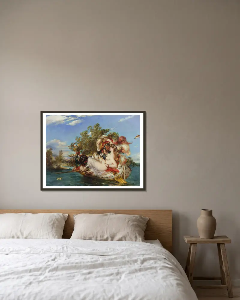 Phaedria a Cymochles, William Etty v rámu na stěně