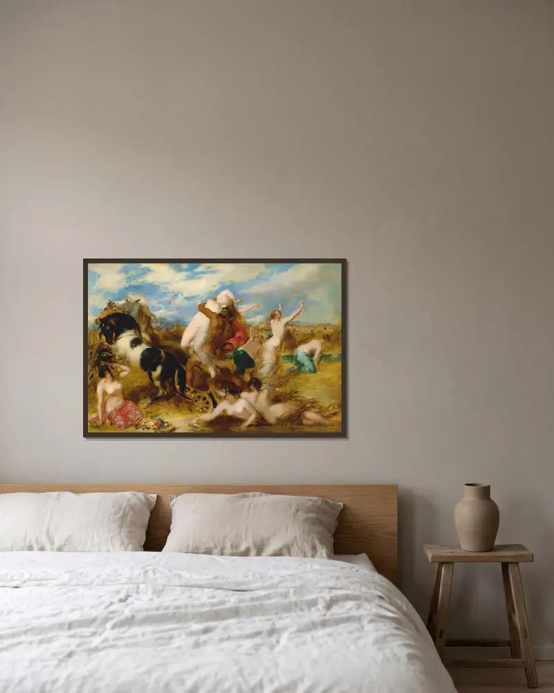 Pluto unáší Proserpinu, William Etty v rámu na stěně