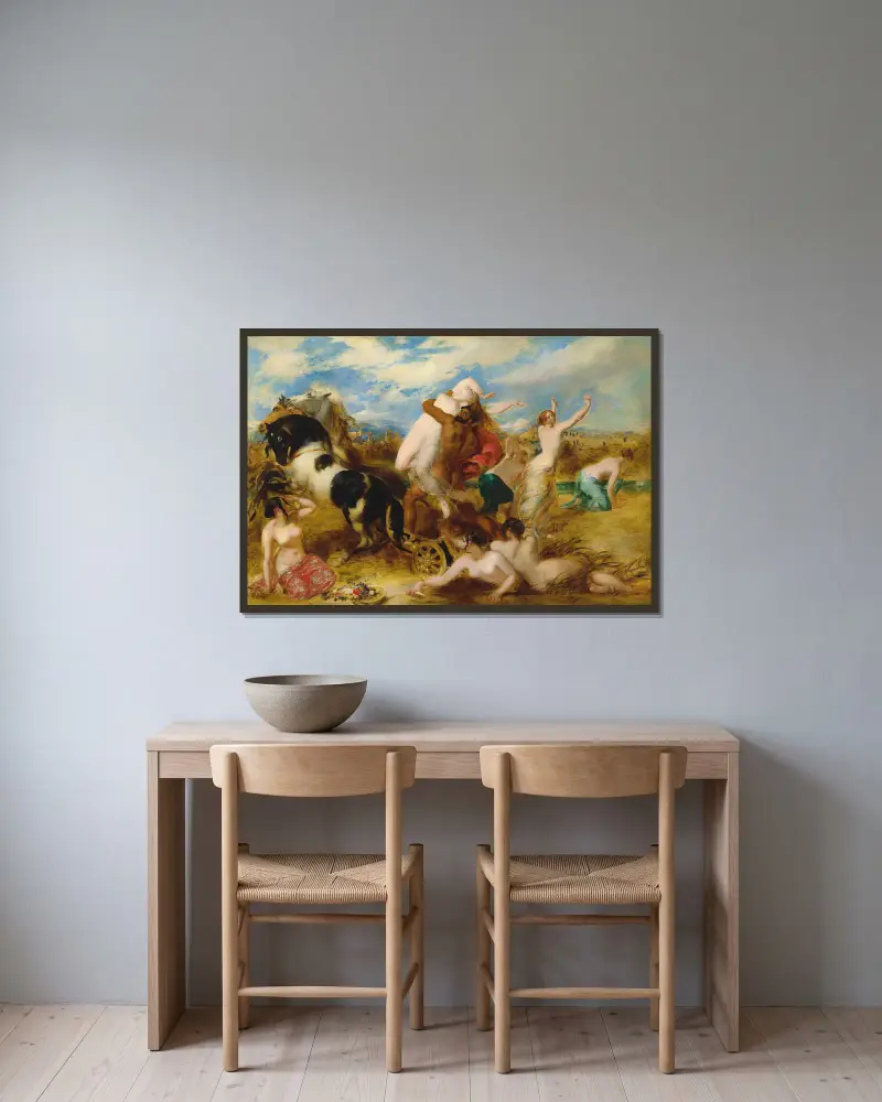 Pluto unáší Proserpinu, William Etty v rámu na stěně