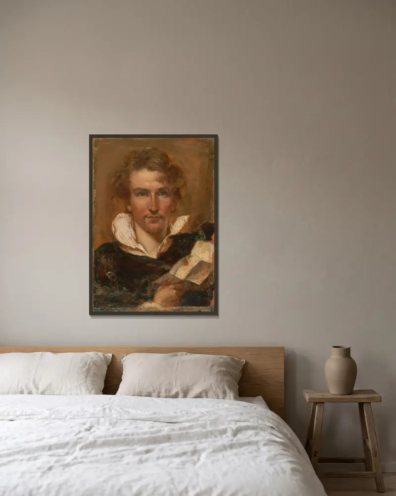 Selbstporträt von William Etty gerahmt an einer Wand