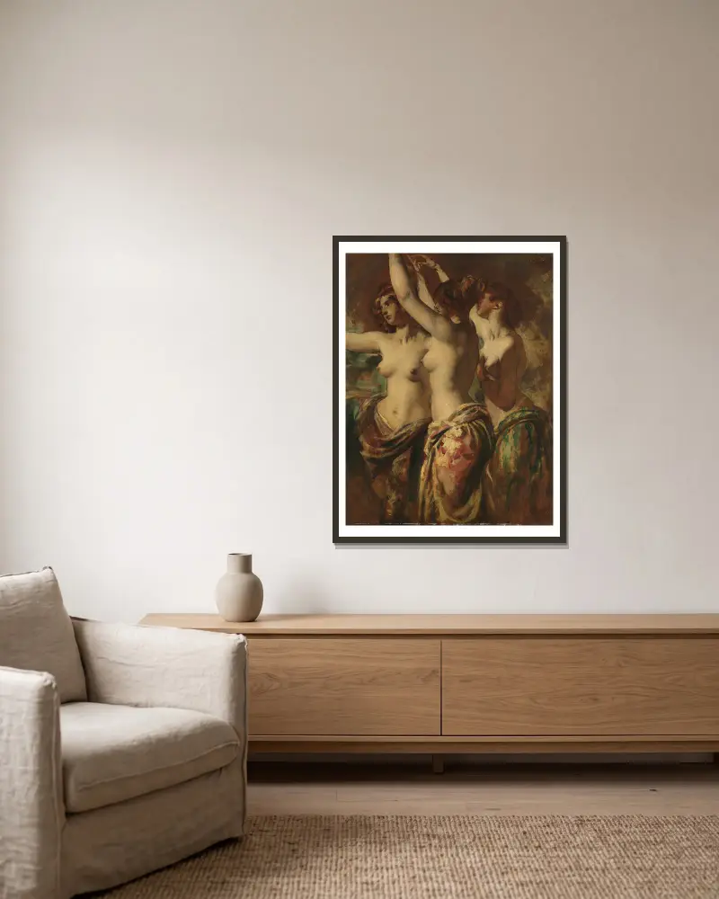 Tři grácie, William Etty v rámu na stěně