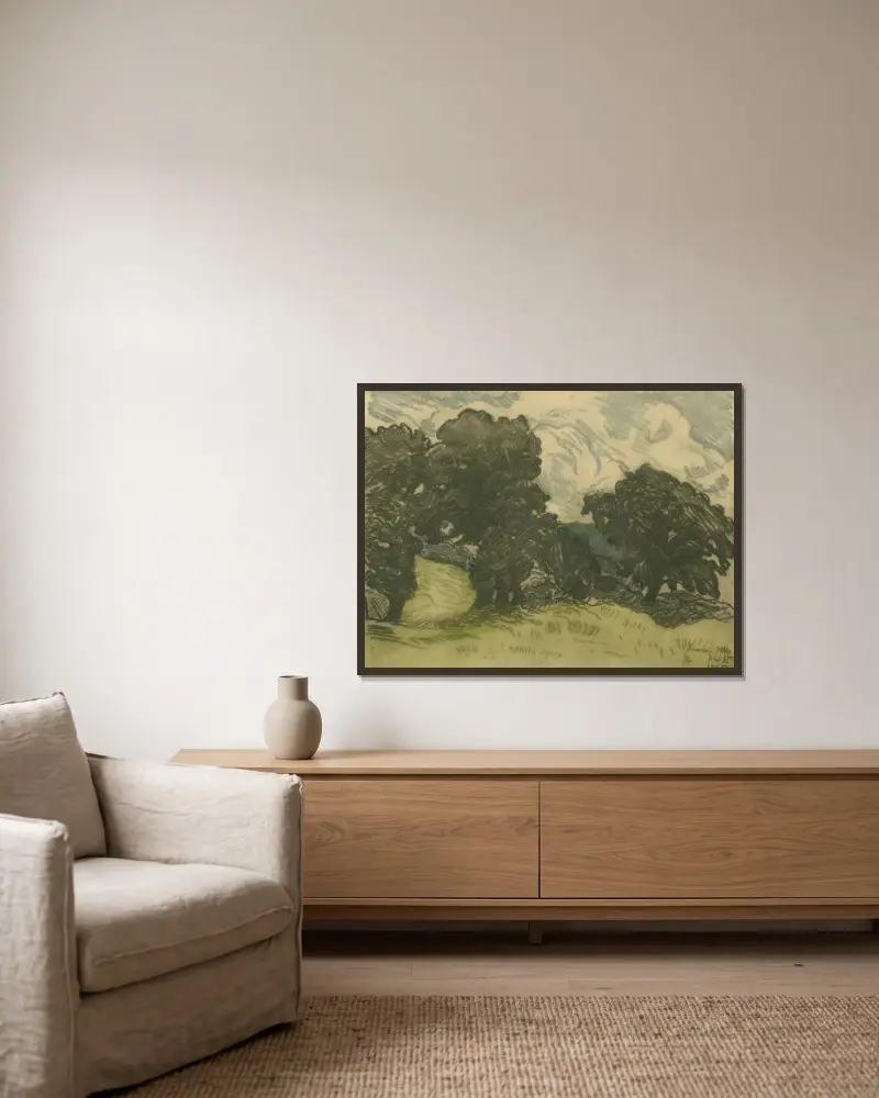Laindon Hill II von Alfred William Finch gerahmt an einer Wand