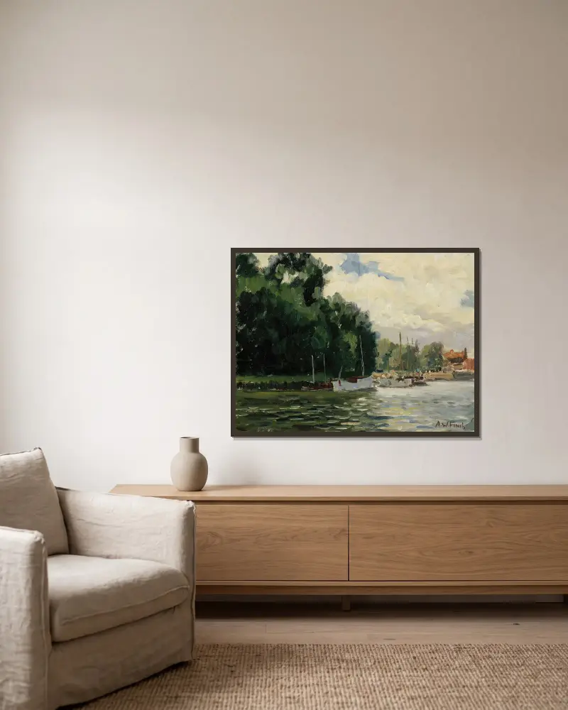 Richmond, Thames, Alfred William Finch v rámu na stěně