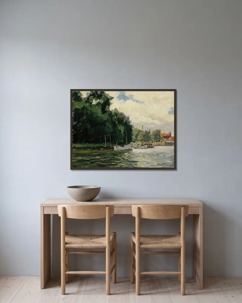 Richmond, Thames, Alfred William Finch v rámu na stěně