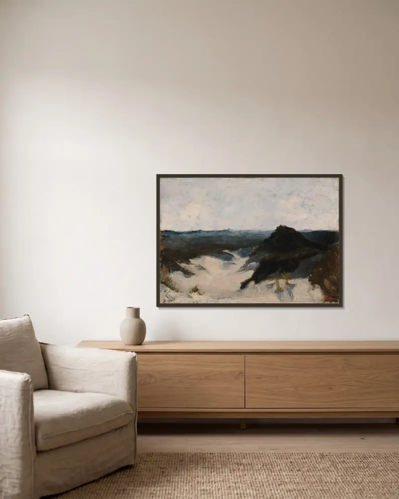 Utsikt mot stranden, Knocke av Alfred William Finch inramad på en vägg